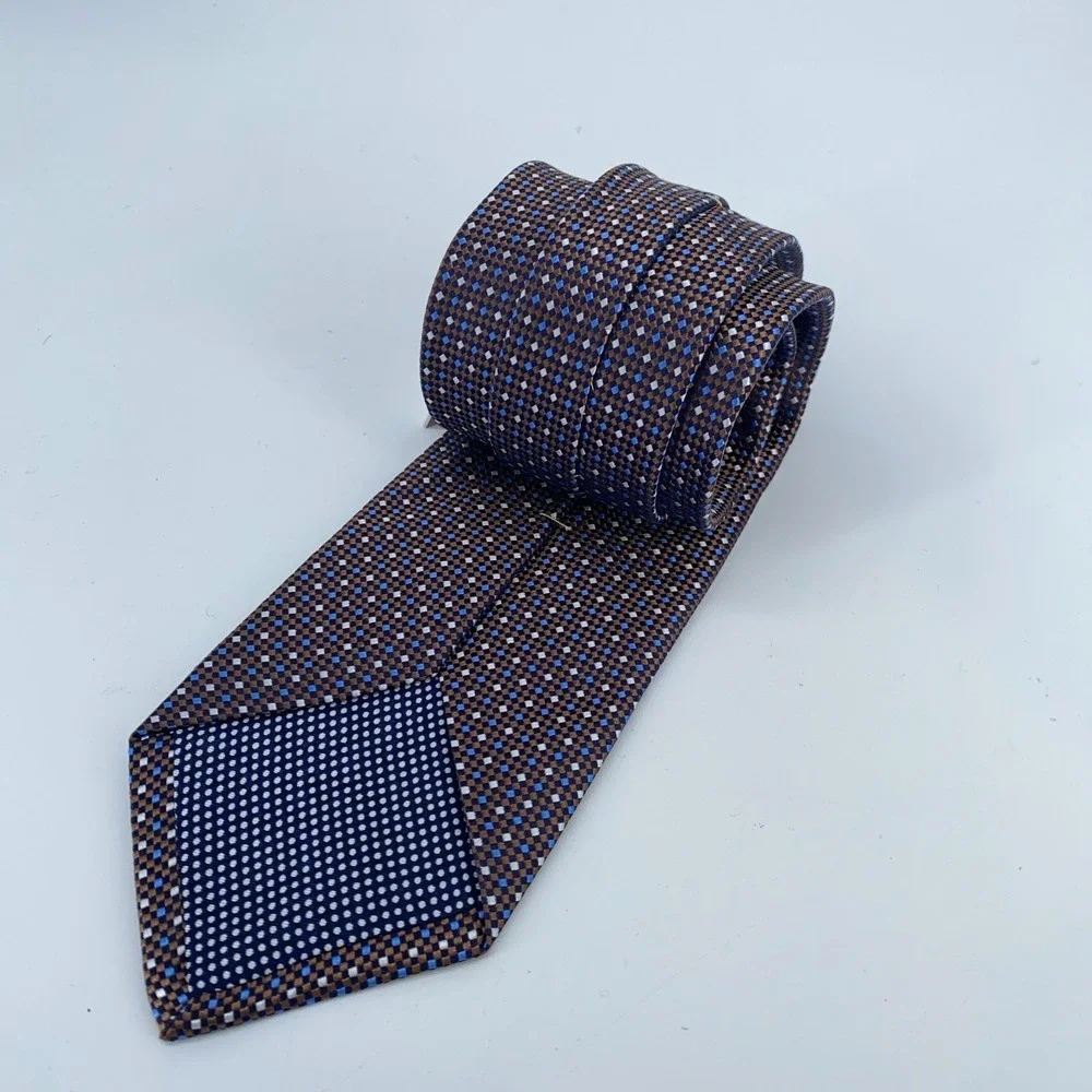 Eton Tie Men One Size Multi Patterned Silk Professional Necktie England Made